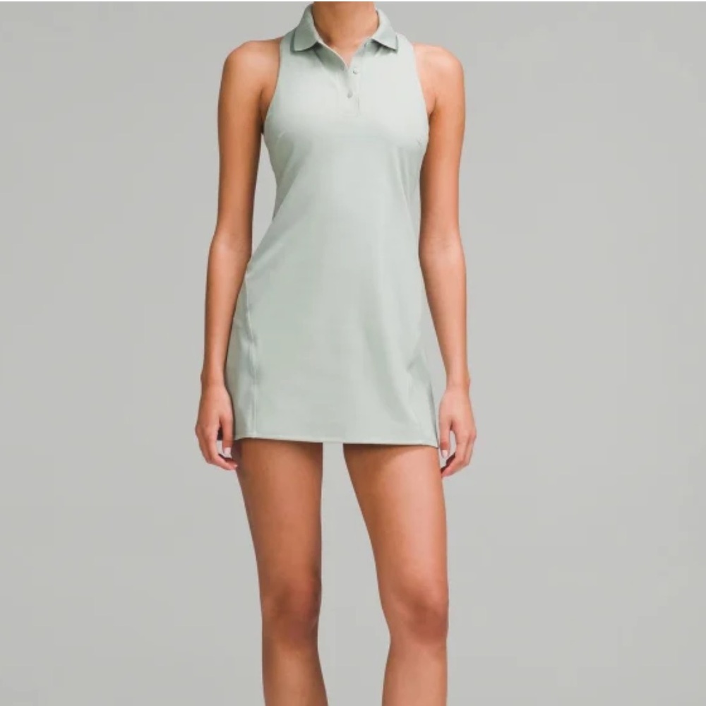 lululemon athletica Light Sage Green Sleeveless Polo Dress
